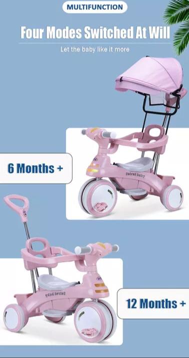 ricycle For Kids Age 4 Handle， Kids Trikes For Boys 4 In 1 1-3-2-6 Years Old Baby Tricycle Children'S Trike - Image 3