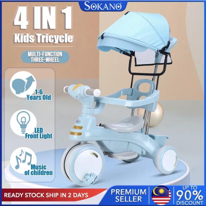 ricycle For Kids Age 4 Handle， Kids Trikes For Boys 4 In 1 1-3-2-6 Years Old Baby Tricycle Children'S Trike