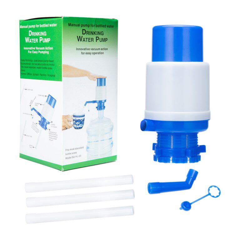 Water Pump - Dolphin Water Pump Water Bottles Pump Manual Water Bottle Pump, Easy Drinking Water Pump, Easy Portable Manual Hand Press Dispenser Water Pump White & Blue
