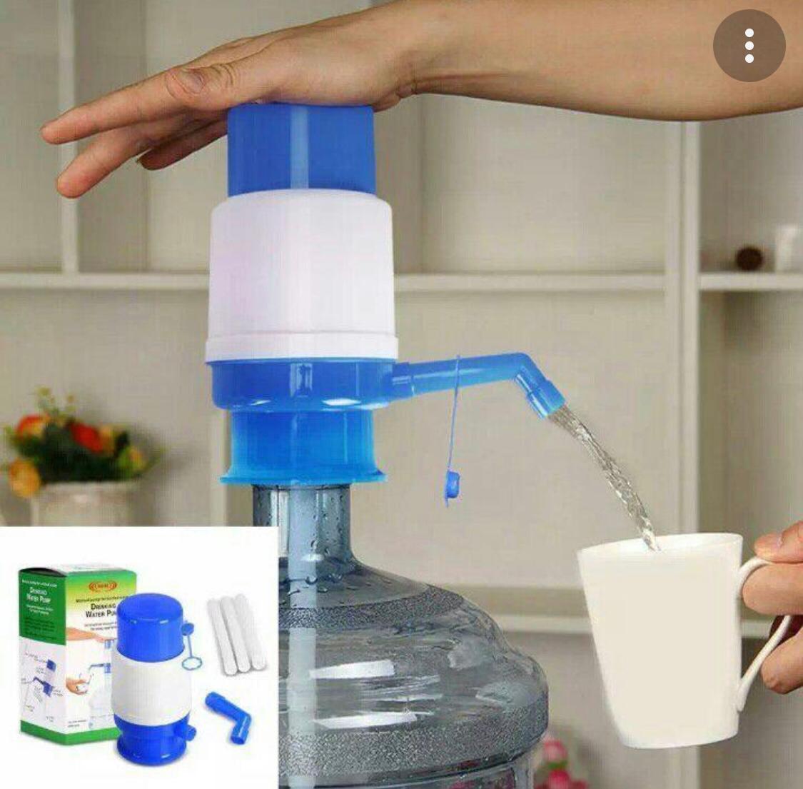 Water Pump - Dolphin Water Pump Water Bottles Pump Manual Water Bottle Pump, Easy Drinking Water Pump, Easy Portable Manual Hand Press Dispenser Water Pump White & Blue - Image 2
