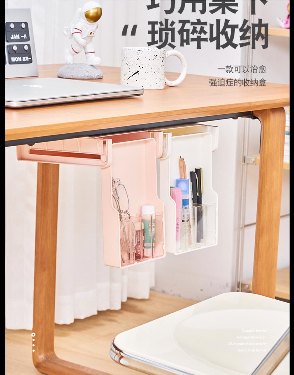 Under Table Drawer, Hidden Self-Adhesive Pencil Tray Drawer ,Under Desk Holder Storage Box, Stationery Pencil Storage Drawer Organizer for Office /School /Kitchen - Image 2