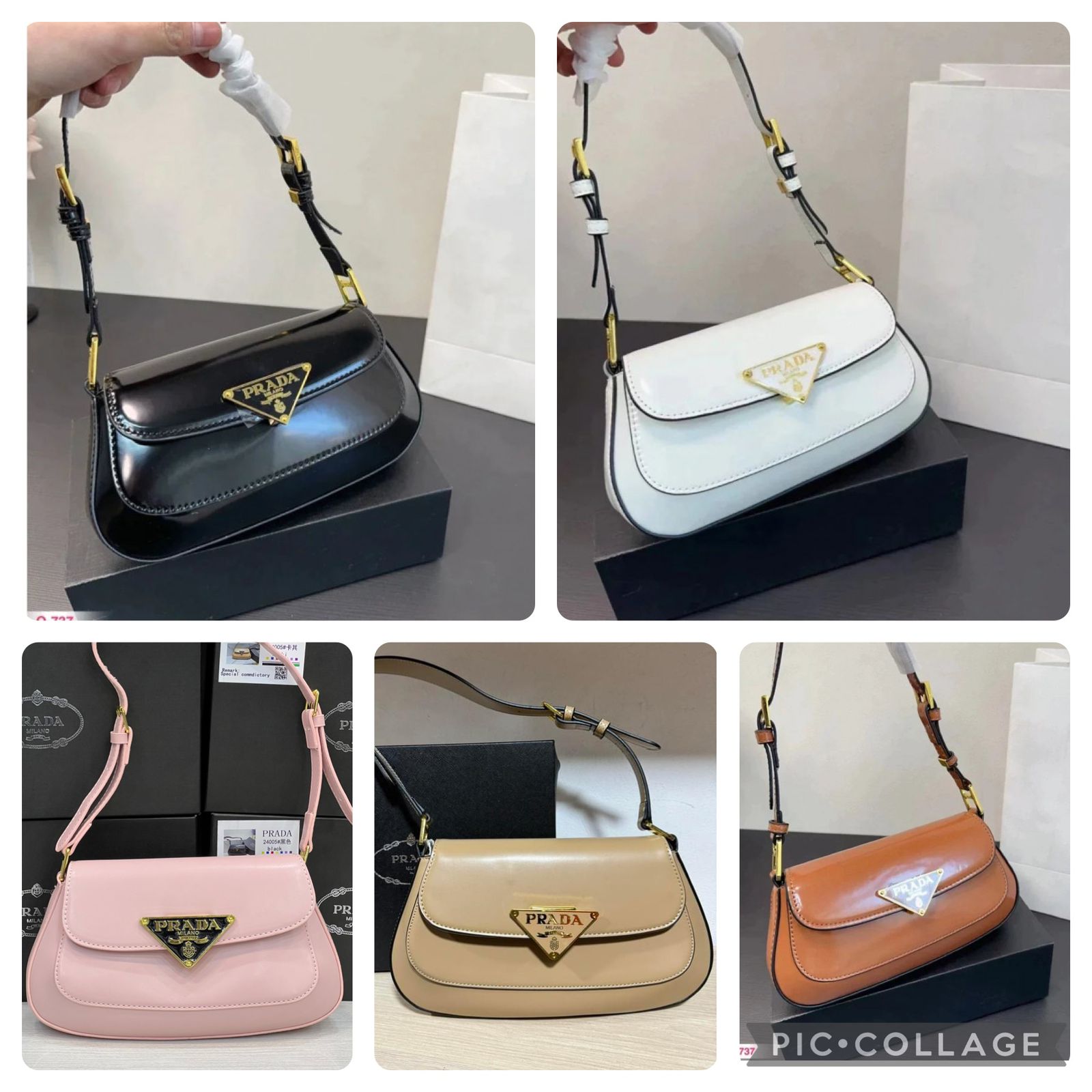 Prada Cleo Logo Plaque Shoulder Bag - Image 4