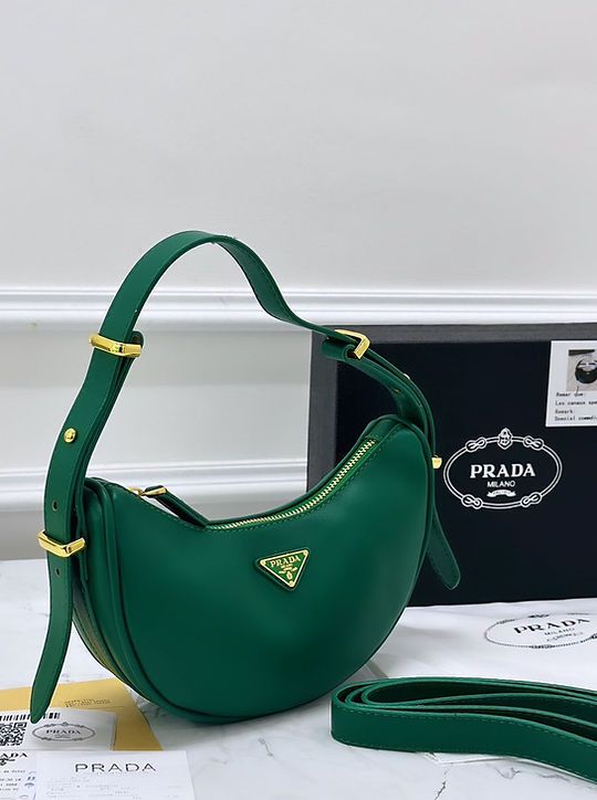 PRADA  Arqué Leather Shoulder Bag - Image 6