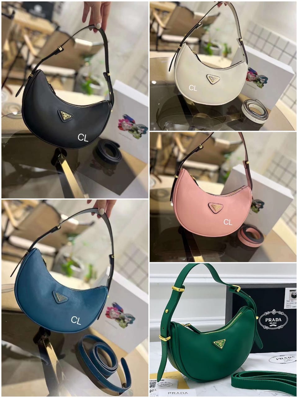 PRADA  Arqué Leather Shoulder Bag - Image 2