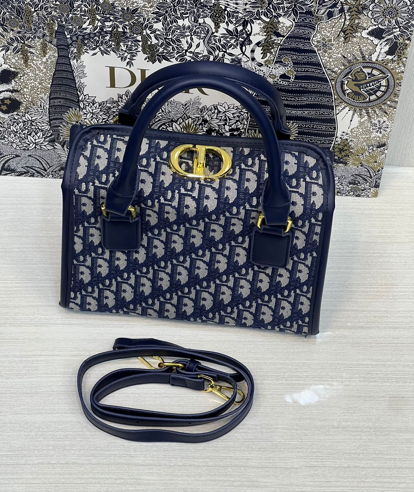 DiorGroove 20 Bag Blue Dior Oblique Jacquard - Women - Image 3